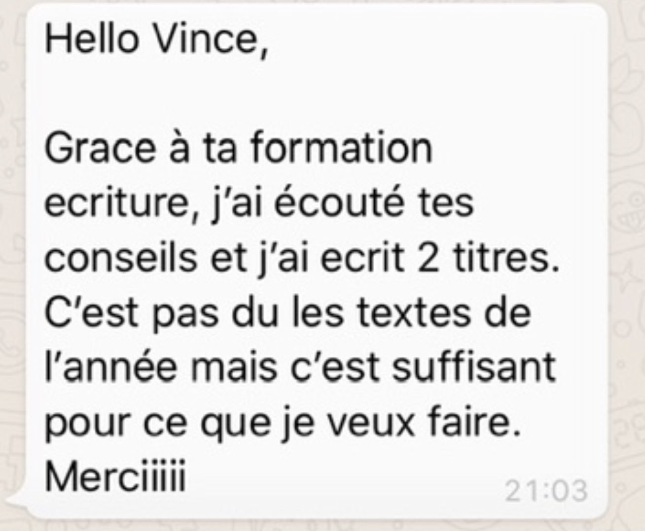 Témoignage d’élève 2
