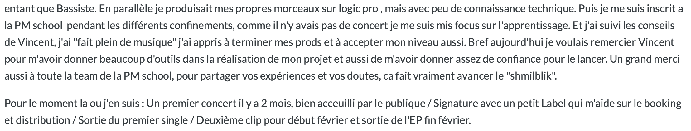 Témoignage d’élève 9